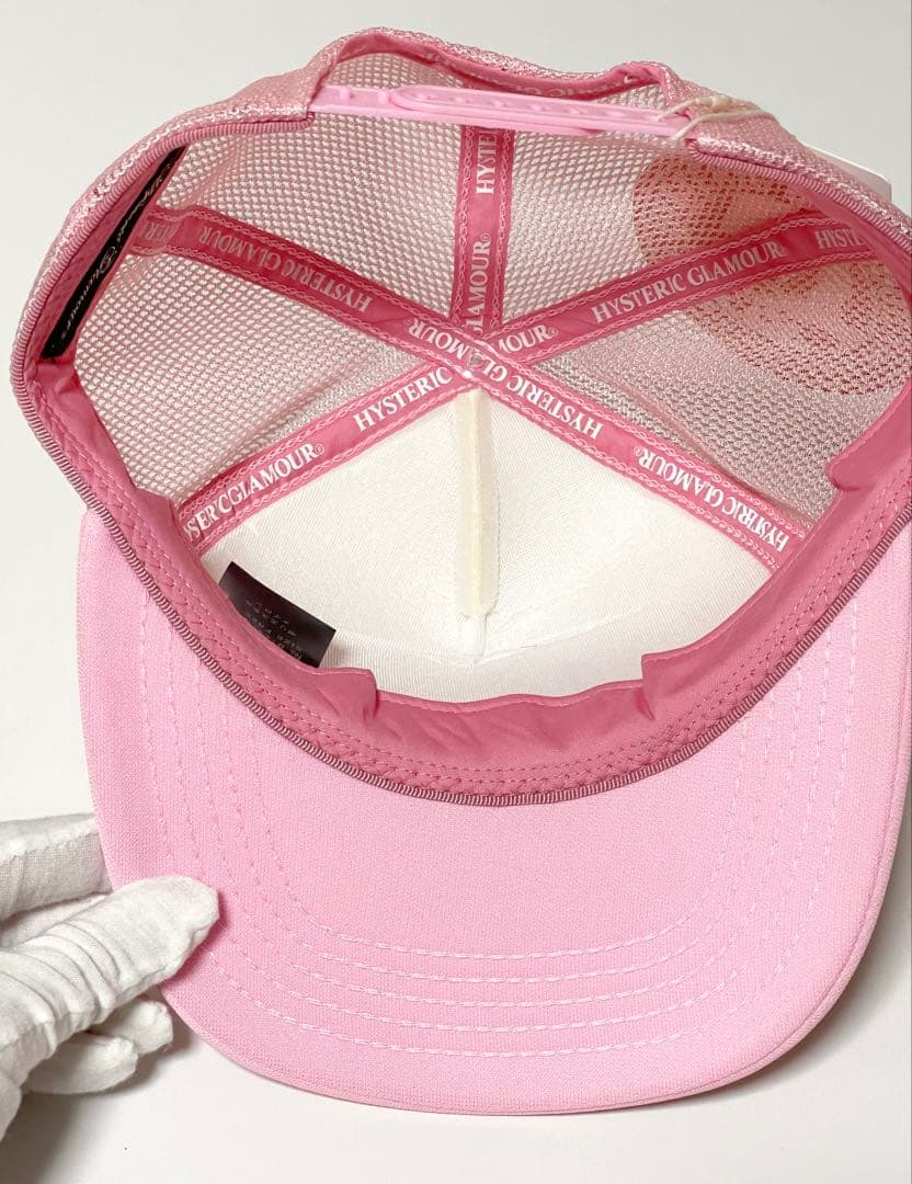新品TWICEサナ着用ヒステリックグラマーEVILスタッズメッシュキャップピンク