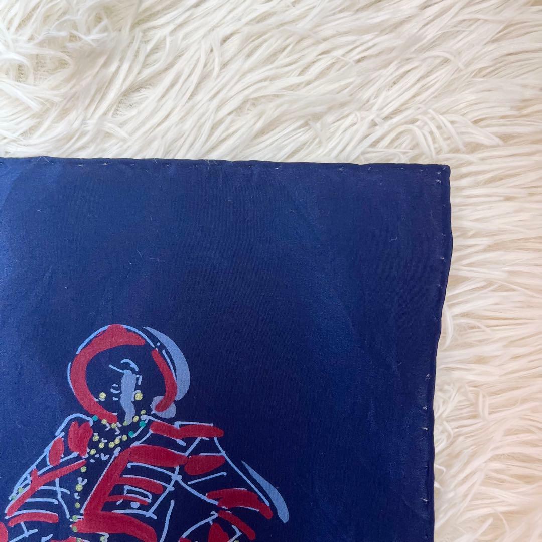 CHANEL シャネル マドモアゼル スカーフ シルク 大判 ネイビー