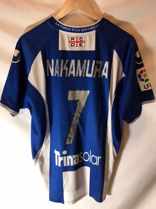 正規品uhlsport RCDエスパニョール「7」中村俊輔 半袖XLユニフォーム