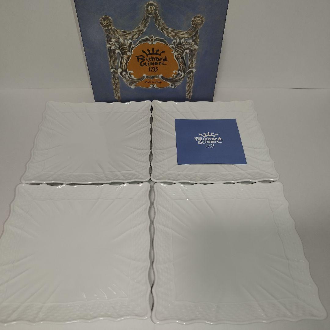 【美品】4枚セット ベッキオホワイト 15cm スクエアプレート