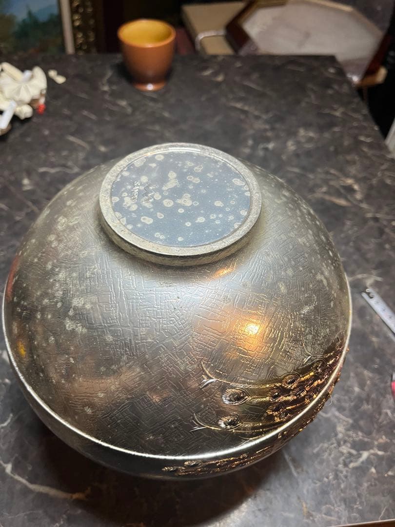 銀製花瓶、花瓶銀仕上げ、銀仕上げ花瓶、3.7キロ、鳳凰銀花瓶、金銀仕上げ花瓶