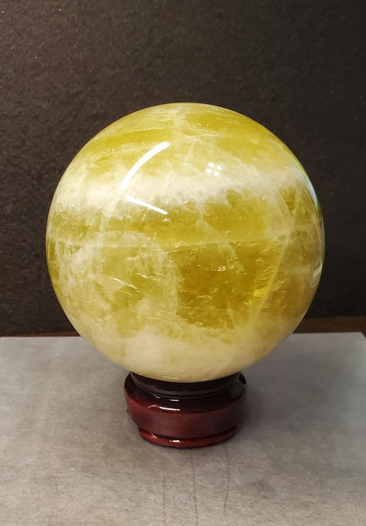 1.2kg　96mm　シトリン ファントム　クォーツ　虹入り　非加熱品