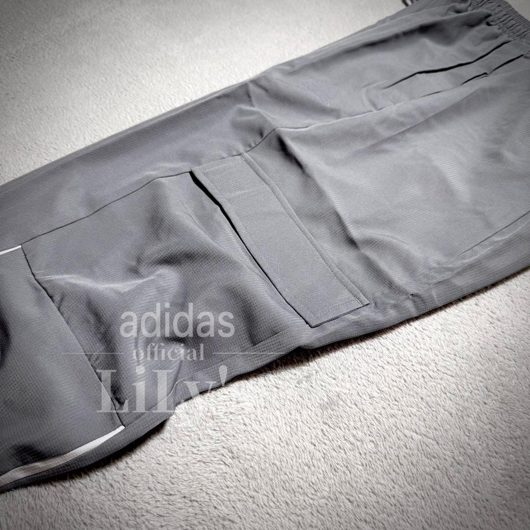 【２ＸＬサイズ】adidas上下セットアップ　グレーブラック　ウーブン　ウインド