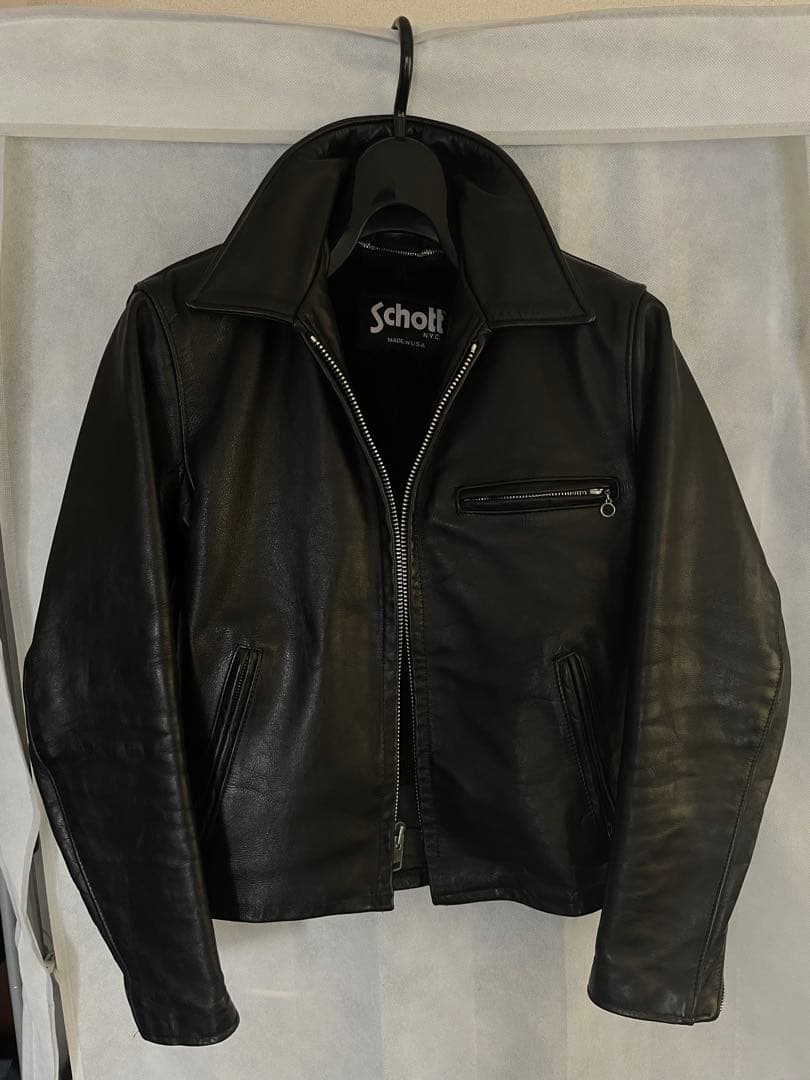 【Schott】643Eレザージャケット 34サイズ 黒