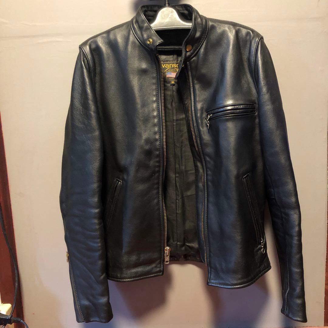 【美品】Vanson レザーシングルライダースジャケット 36
