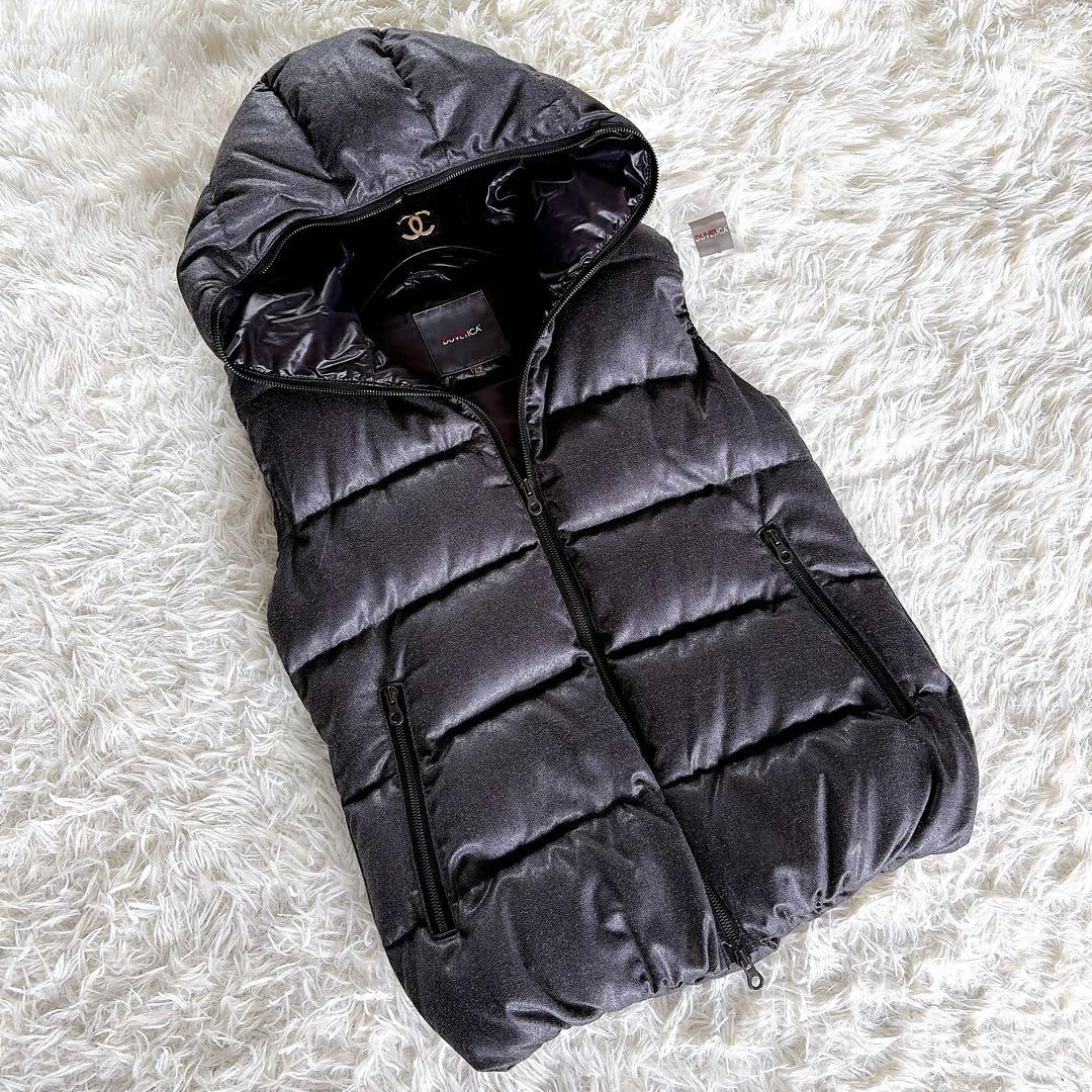 美品【ディベティカ】ウールダウンベスト FEBEDUE ダークグレー 42サイズ