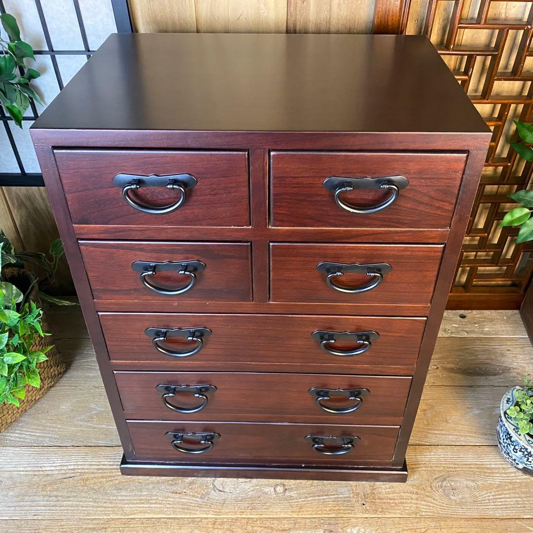 大幅値下げセール中！民芸家具桐材多引き出しチェストタンスD48㎝×65㎝完成品
