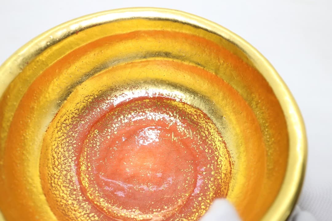 佐々木松楽 金銀 嶋台茶碗 金銀茶碗 茶道具 楽焼 共箱