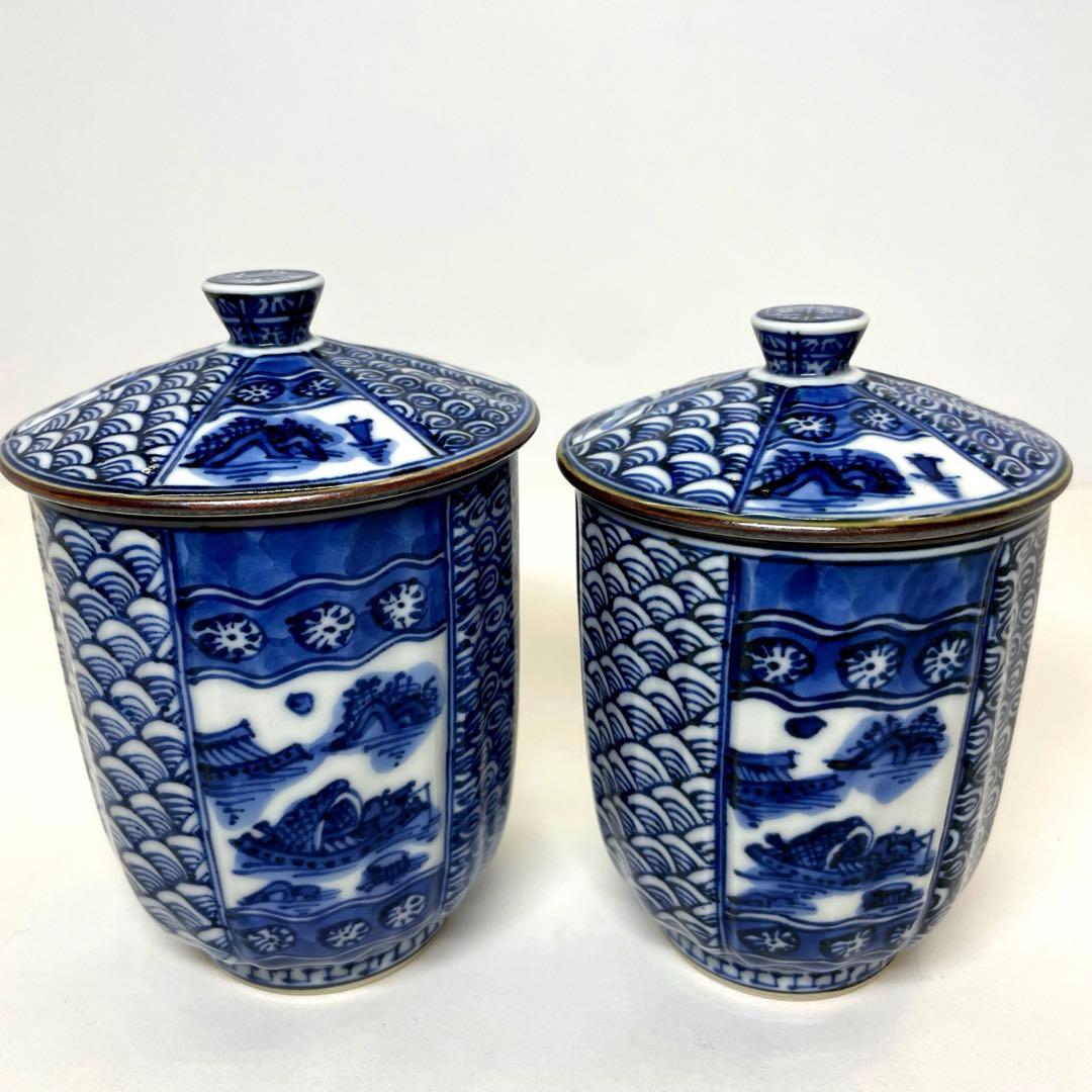 清水焼　平安壹楽　祥瑞山水組湯呑