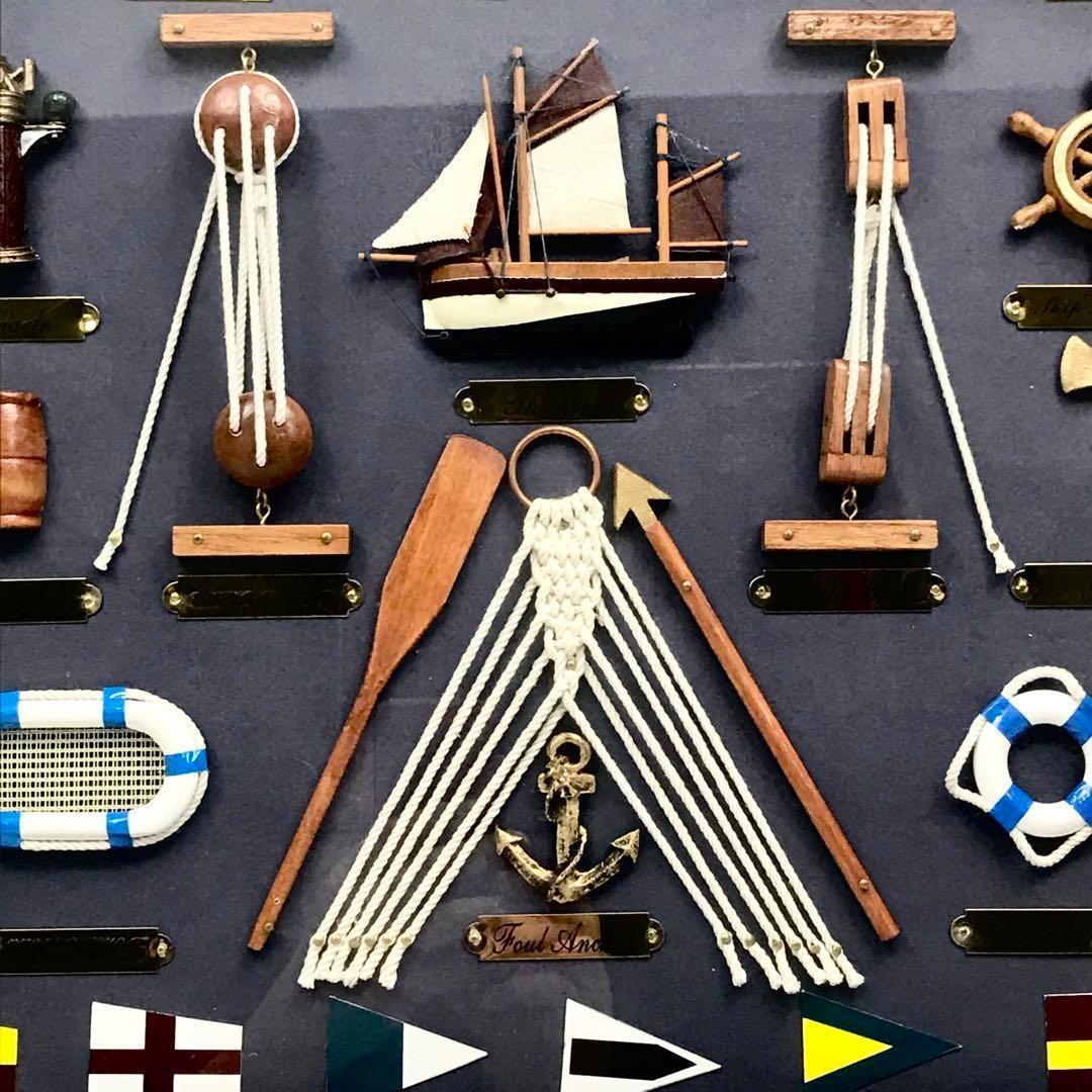 【希少】 ヨット ロープワーク レリーフ ロープノット額 ロープ結び インテリア