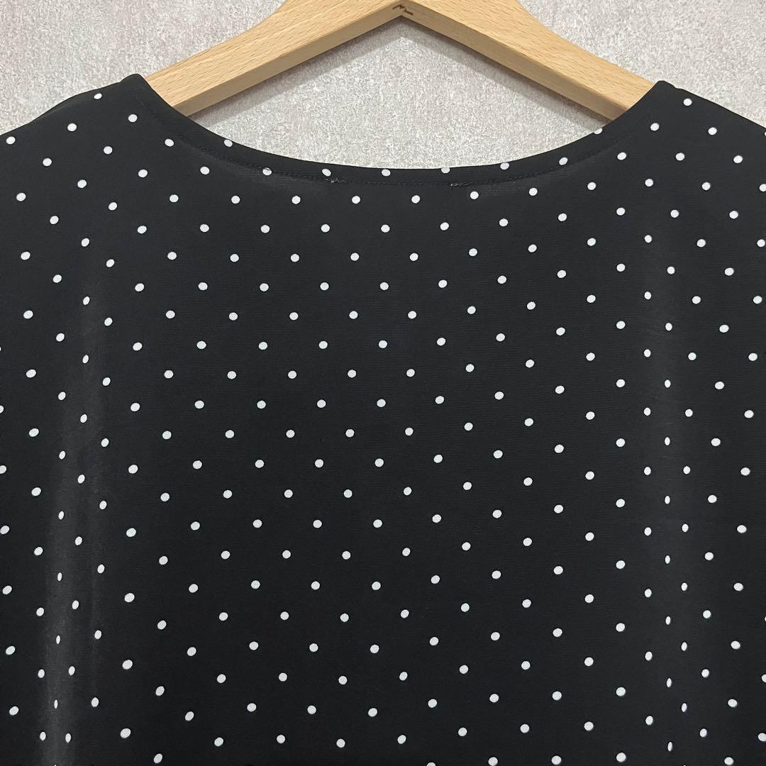 ビアズリー BEARDSLEY ドットブラウス ブラック 水玉