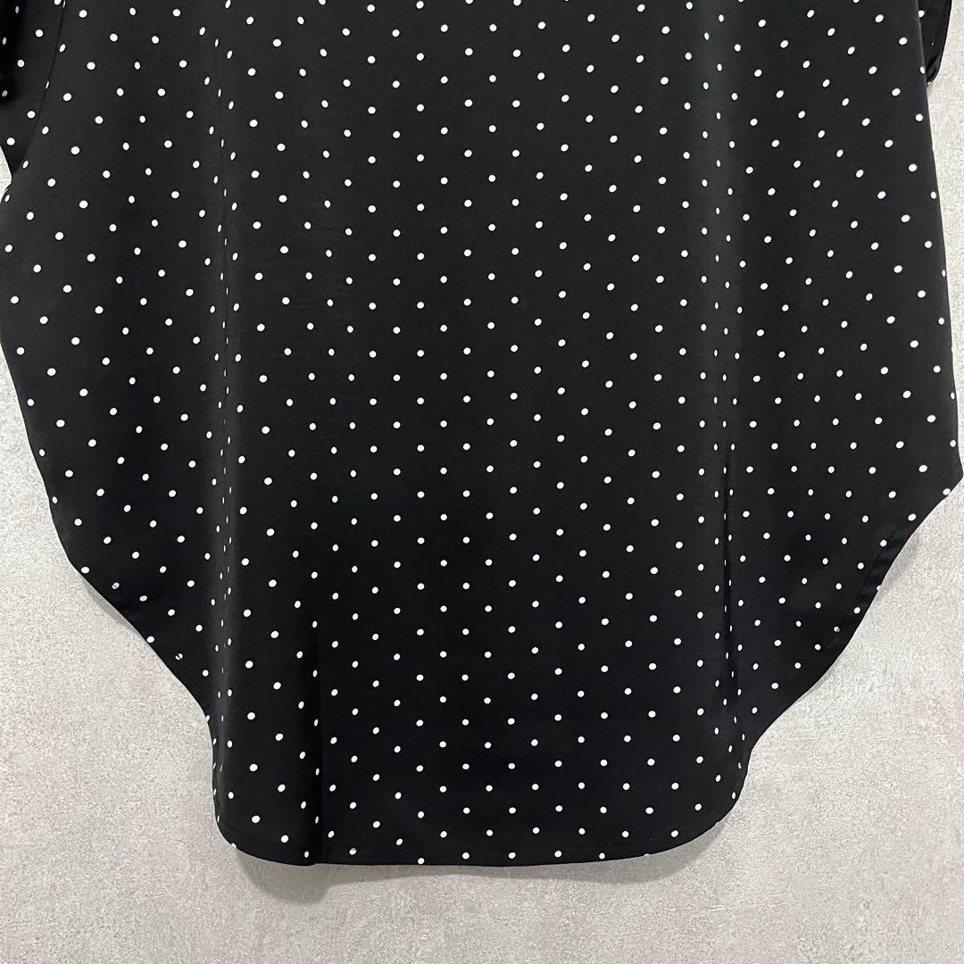 ビアズリー BEARDSLEY ドットブラウス ブラック 水玉