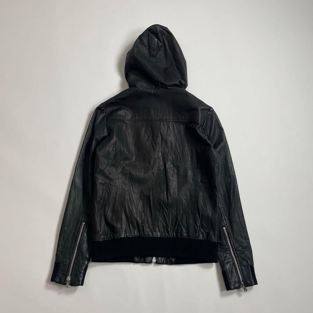 ジャケット・アウター 00s Archive fooded leather jacket