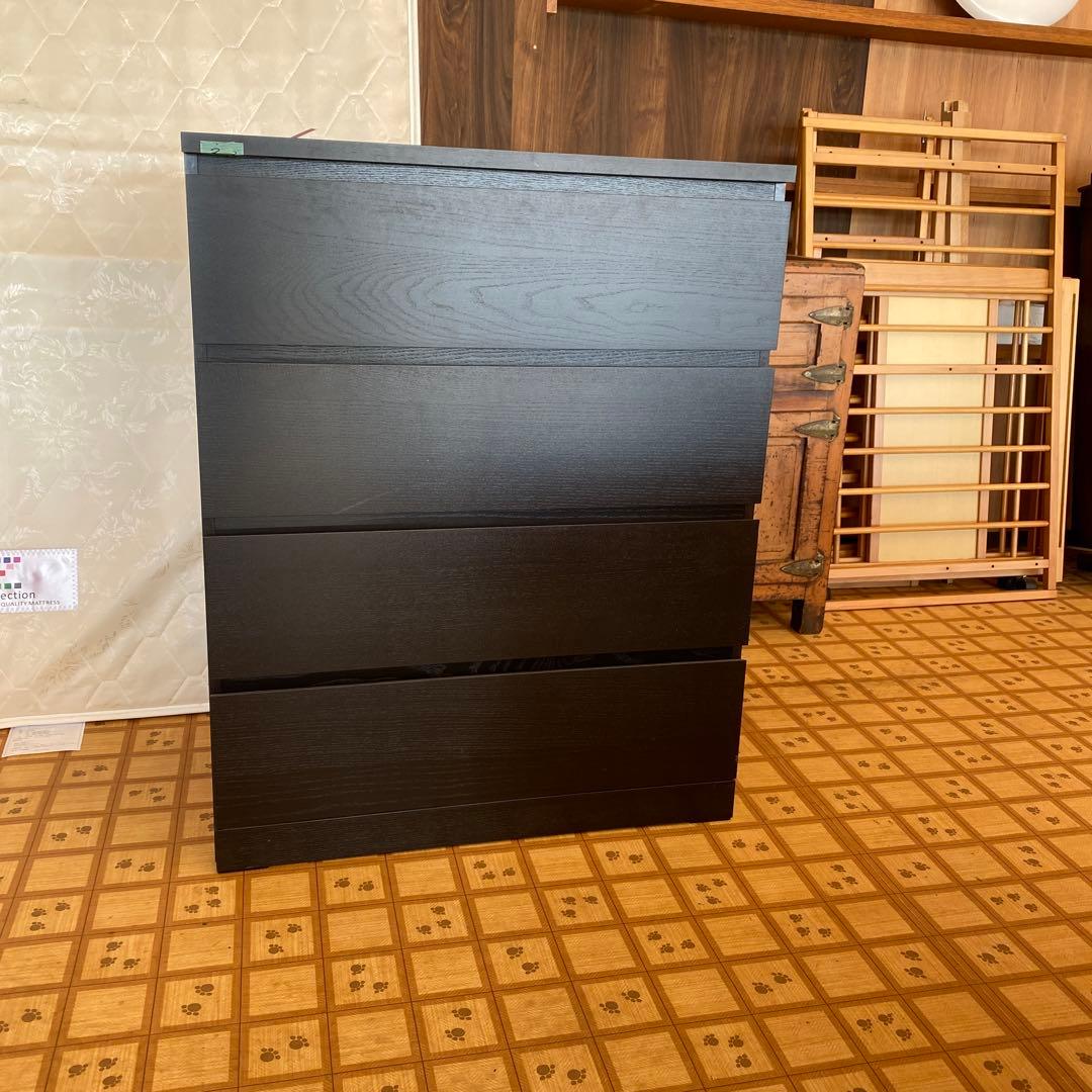 ダークブラウン 4段チェスト