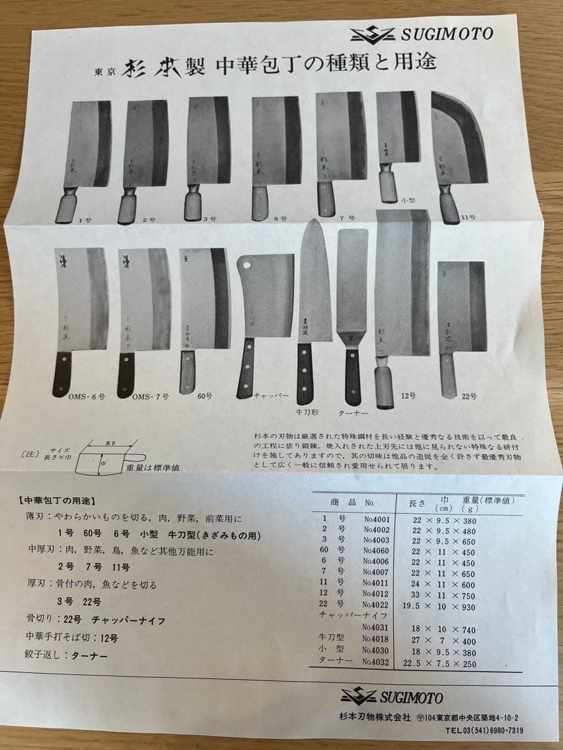杉本　中華包丁7号