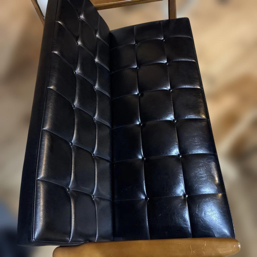 カリモク　2人掛けソファ　ブラック　FURNITURE