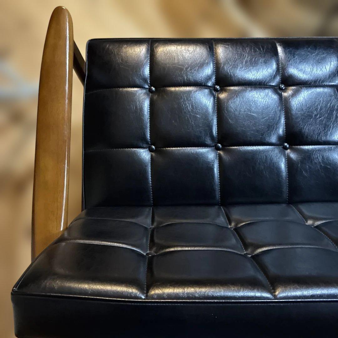 カリモク　2人掛けソファ　ブラック　FURNITURE