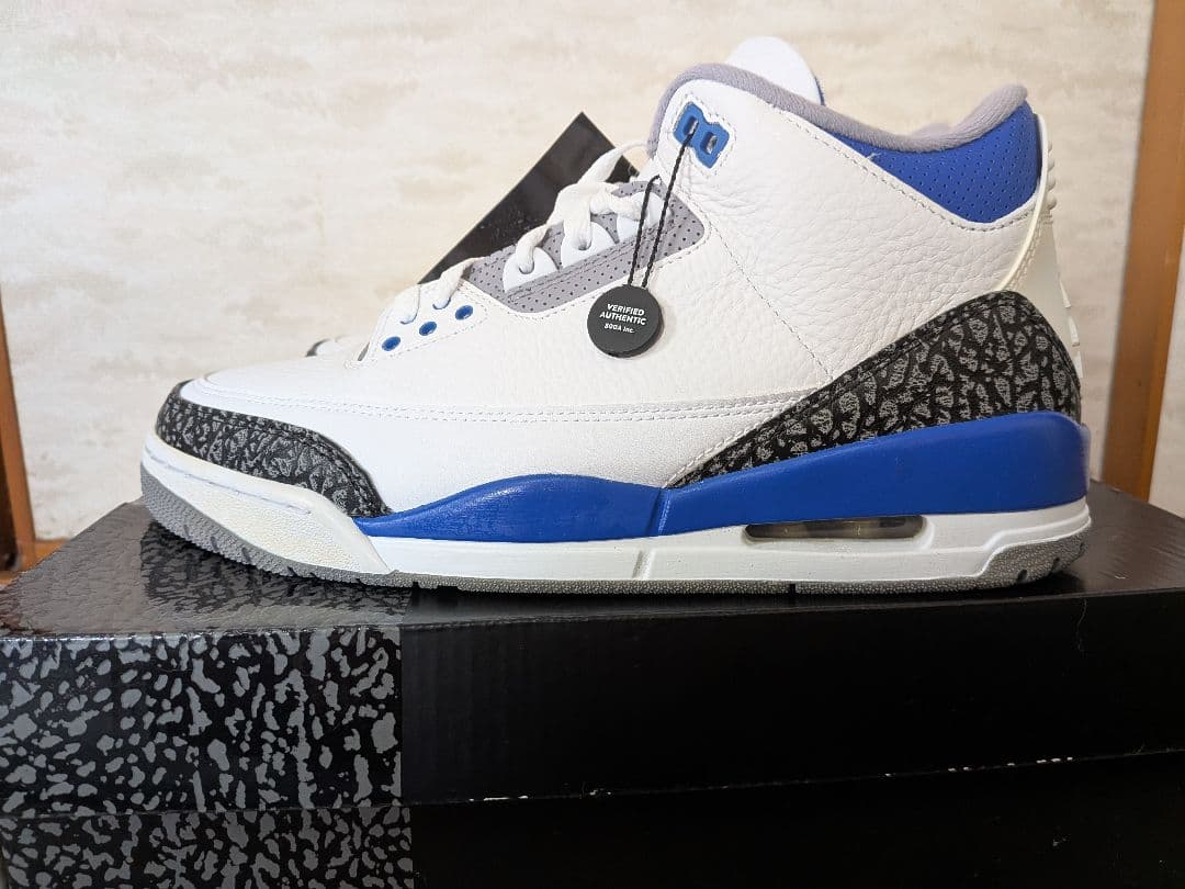 Air Jordan Retro 3 ホワイト/ブルー/グレー 9