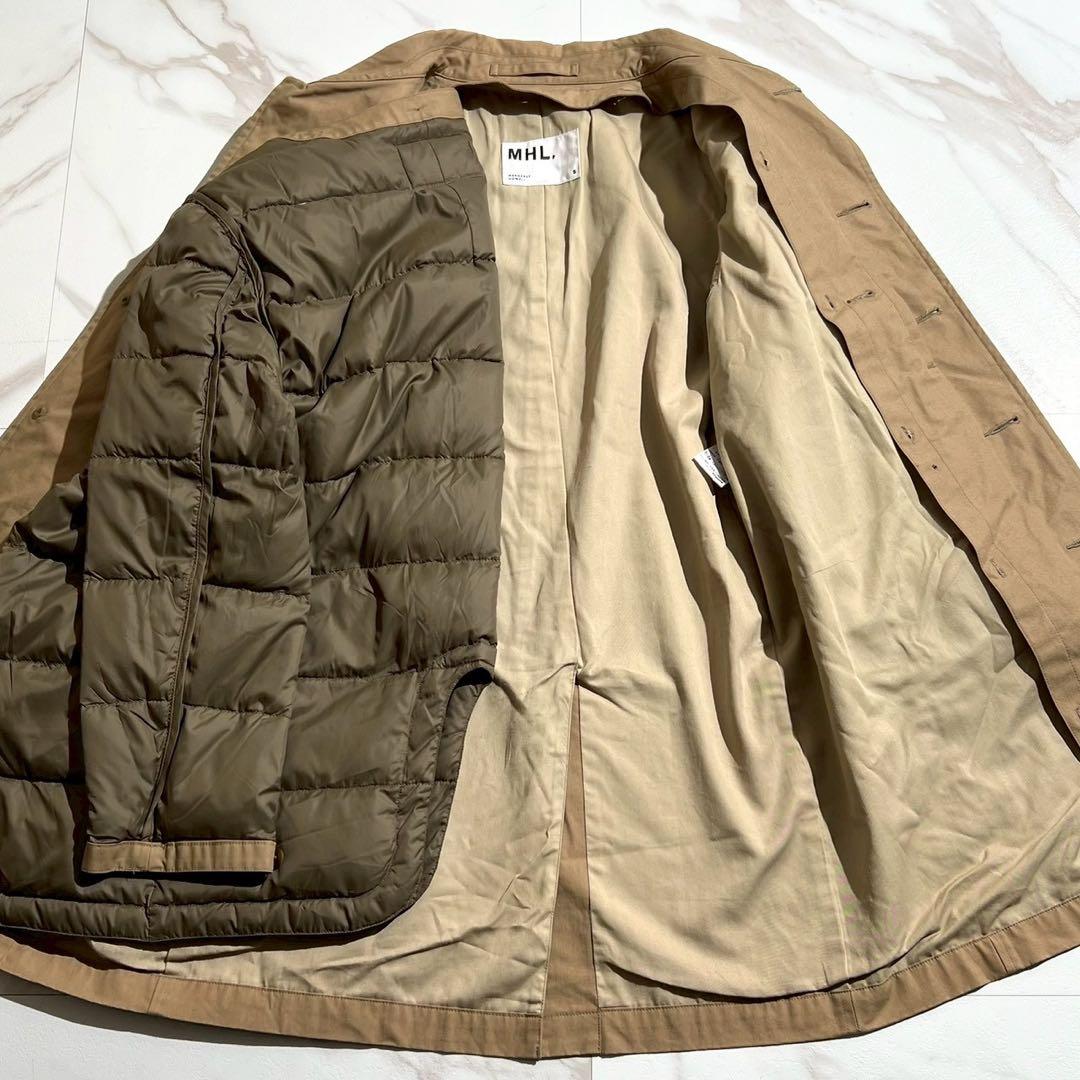 MHL. ダウンライナー付 ステンカラーコート 2way ベージュ コットン