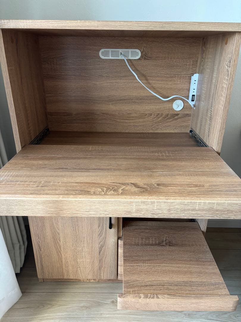 木目調レンジボード・収納棚80