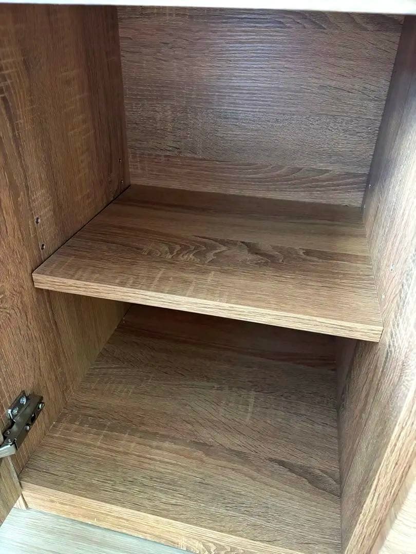 木目調レンジボード・収納棚80