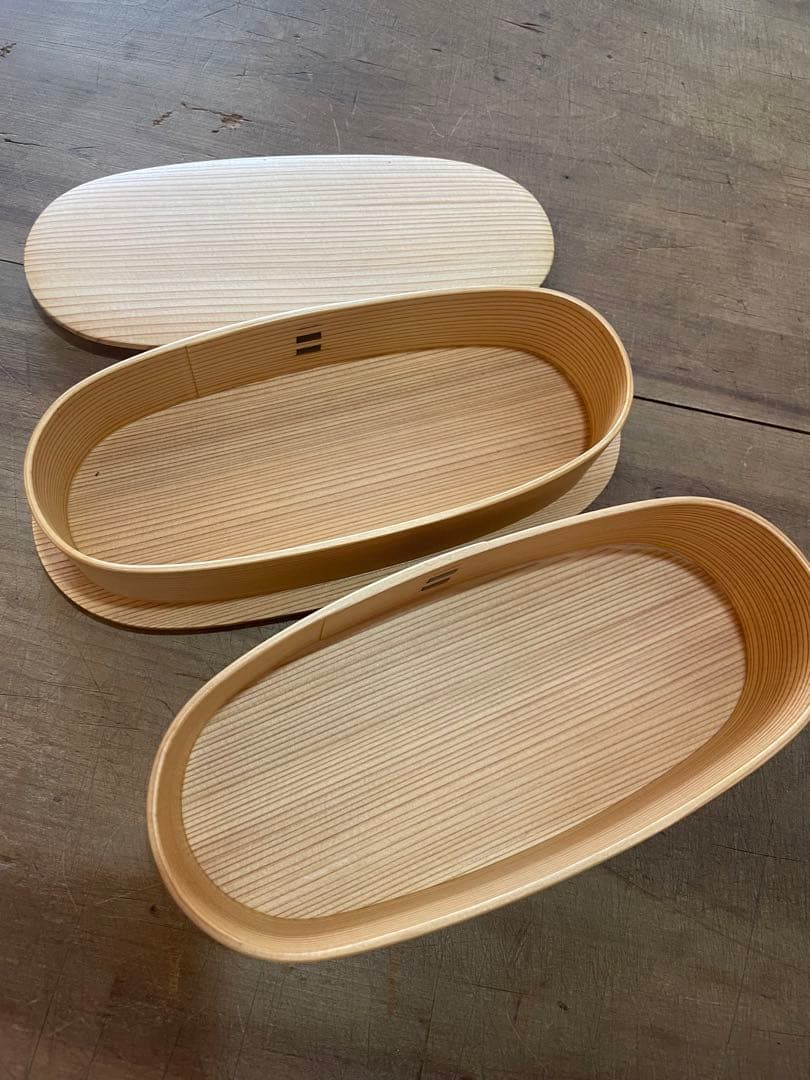 値下げしました 栗久 曲げわっぱ2段弁当箱 美品