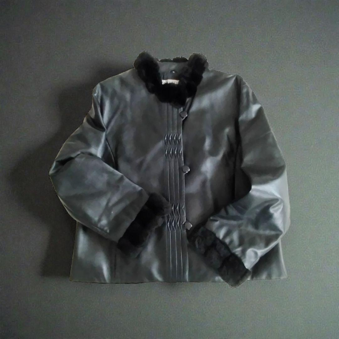 【美品】バルマン 羊革 ヌートリアファー　ラムレザージャケット　 L サイズ　黒