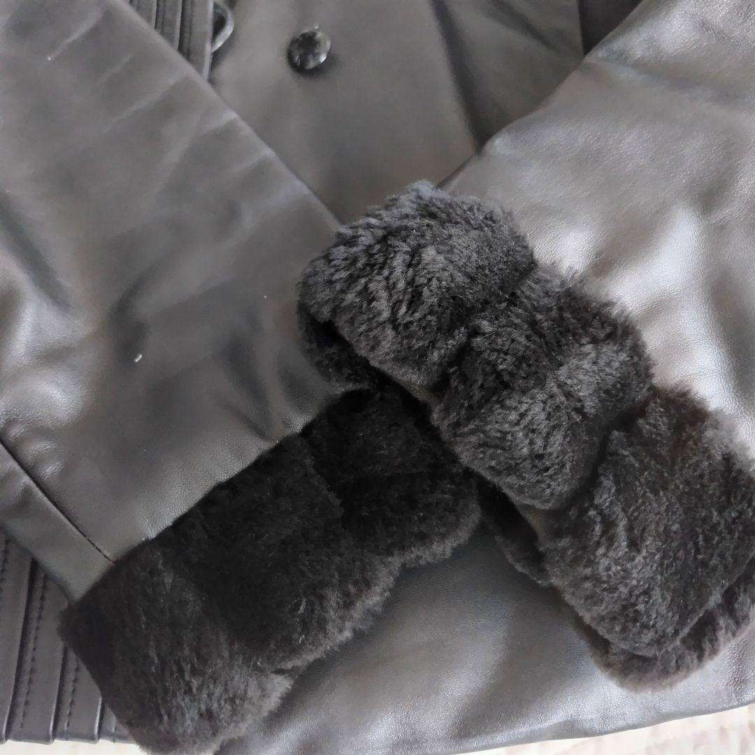 【美品】バルマン 羊革 ヌートリアファー　ラムレザージャケット　 L サイズ　黒