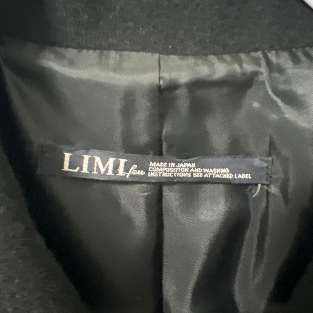 LIMI feu ヨウジヤマモト黒 ウール レザー ダッフルコート