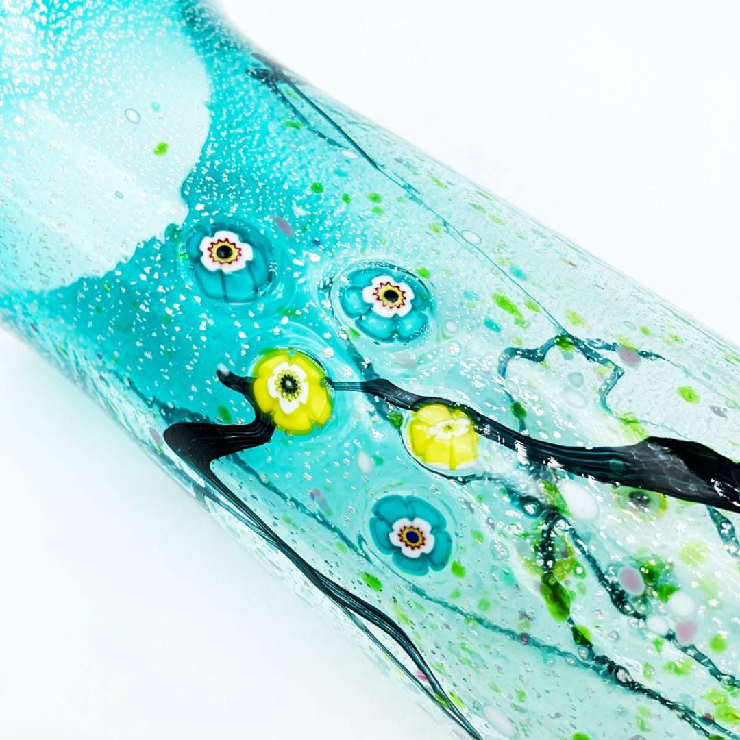 現代の名工 黒木国昭 プラチナ彩象嵌 光琳 花瓶 飾壷 作家物 20.0cm