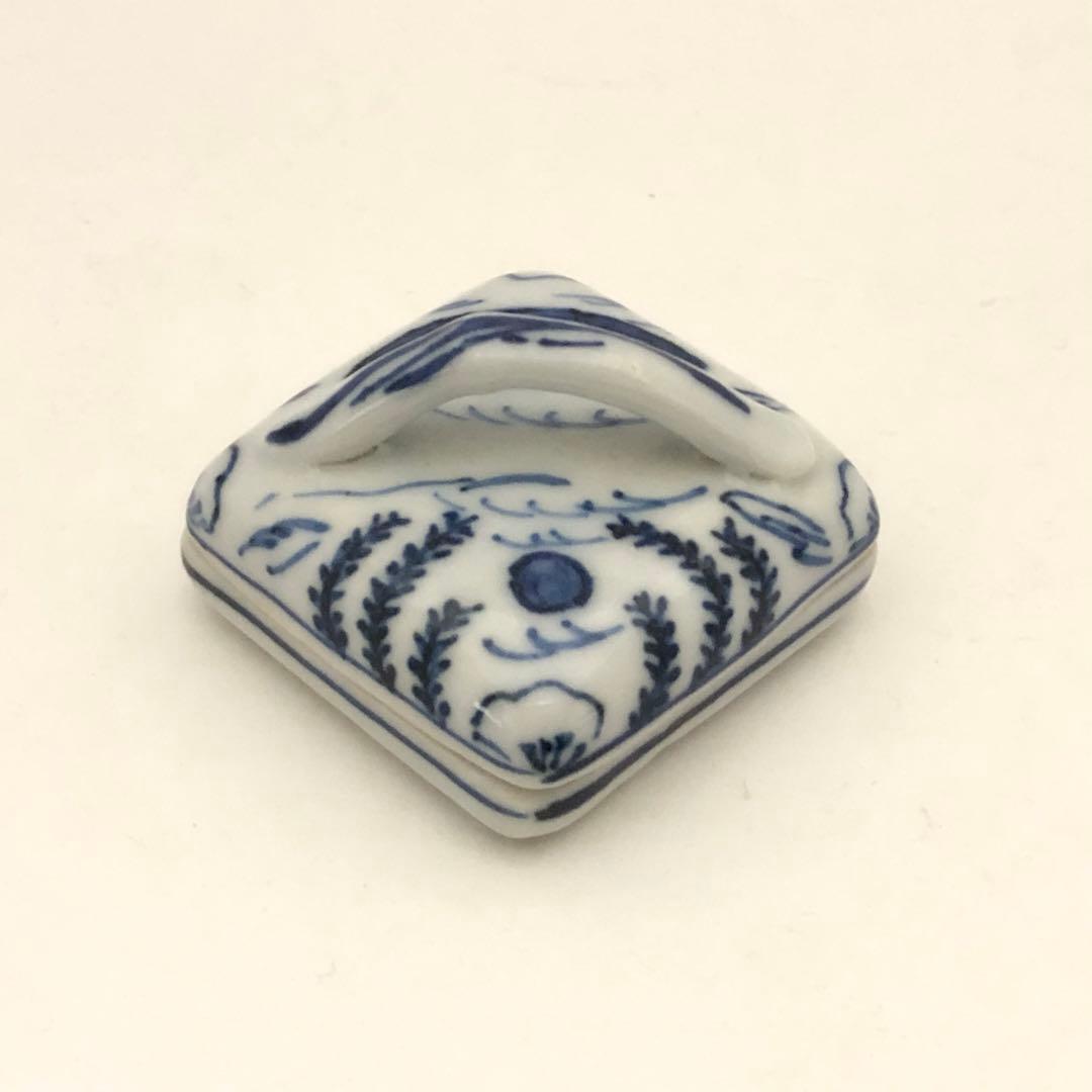 茶道具 九谷 須田菁華 染付 隅田川香合 青華 共箱 茶道