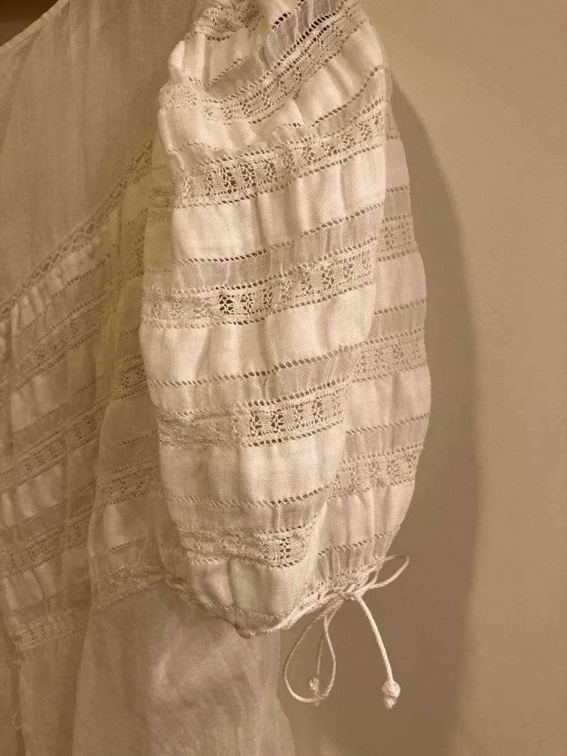 アンティーク　ヴィンテージ　パフスリーブ　レース　ブラウス　羽織り　トップス