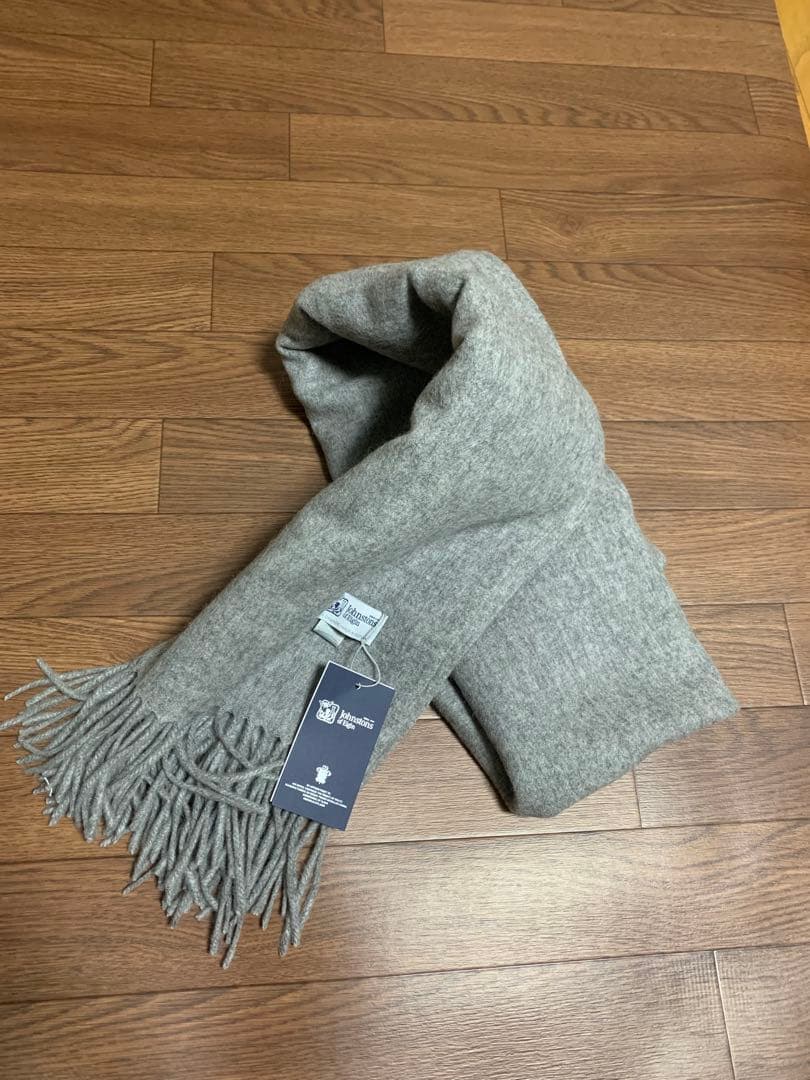 m*a様 大判ジョンストンズ カシミヤ 100%マフラー ストール グレー