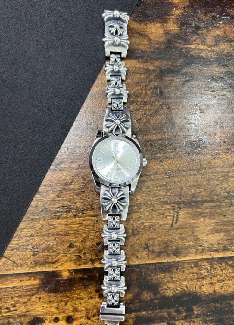 フラワーデザイン 腕時計 シルバー