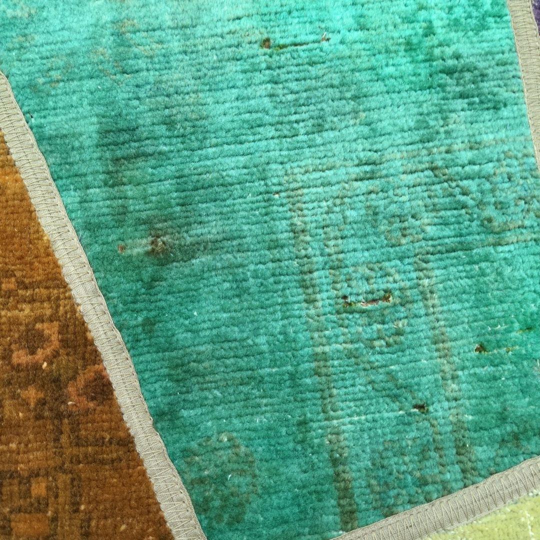 ペルシャ絨毯 パッチワーク アンティーク 80x80 手織り クリー