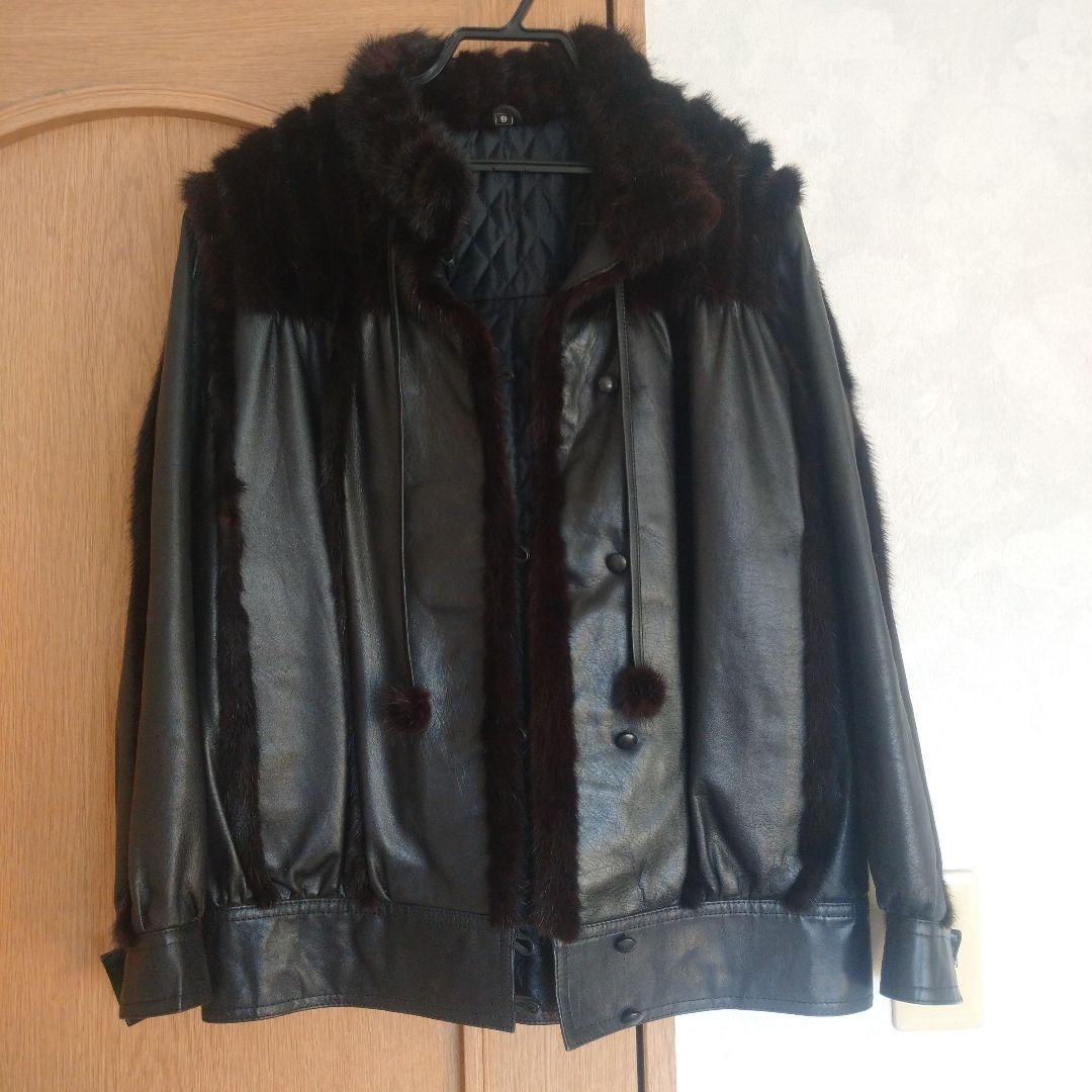 購入価格１０万レザー・ファー付きジャケット昭和レトロ