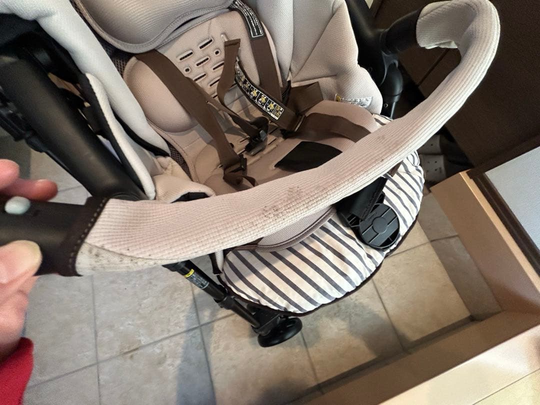 Combi 折りたたみ式ベビーカー グレー・ストライプ　取説・おまけ付き