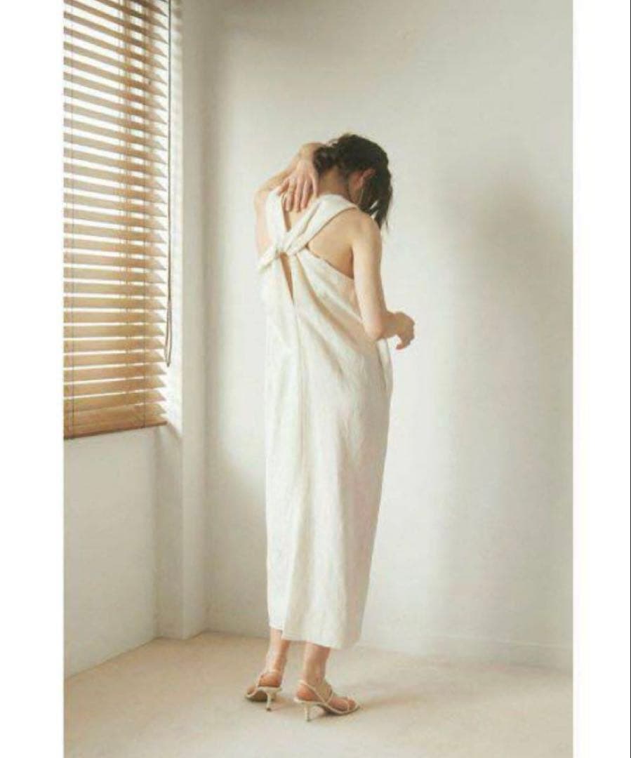 エトレトウキョウ　ETRE TOKYO リネン　バックツイスト　マキシワンピース