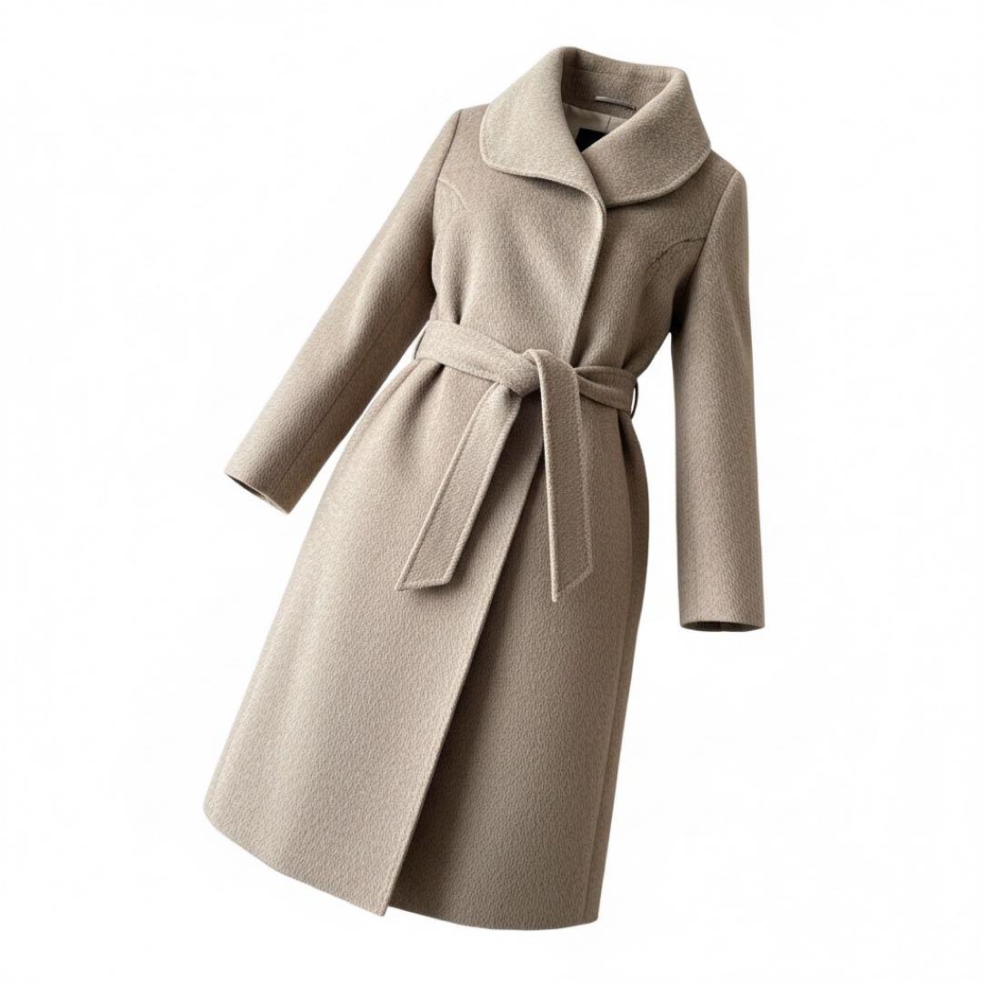 【マックスマーラ】ロングコート　2way　ステンカラー シャギー　アルパカ