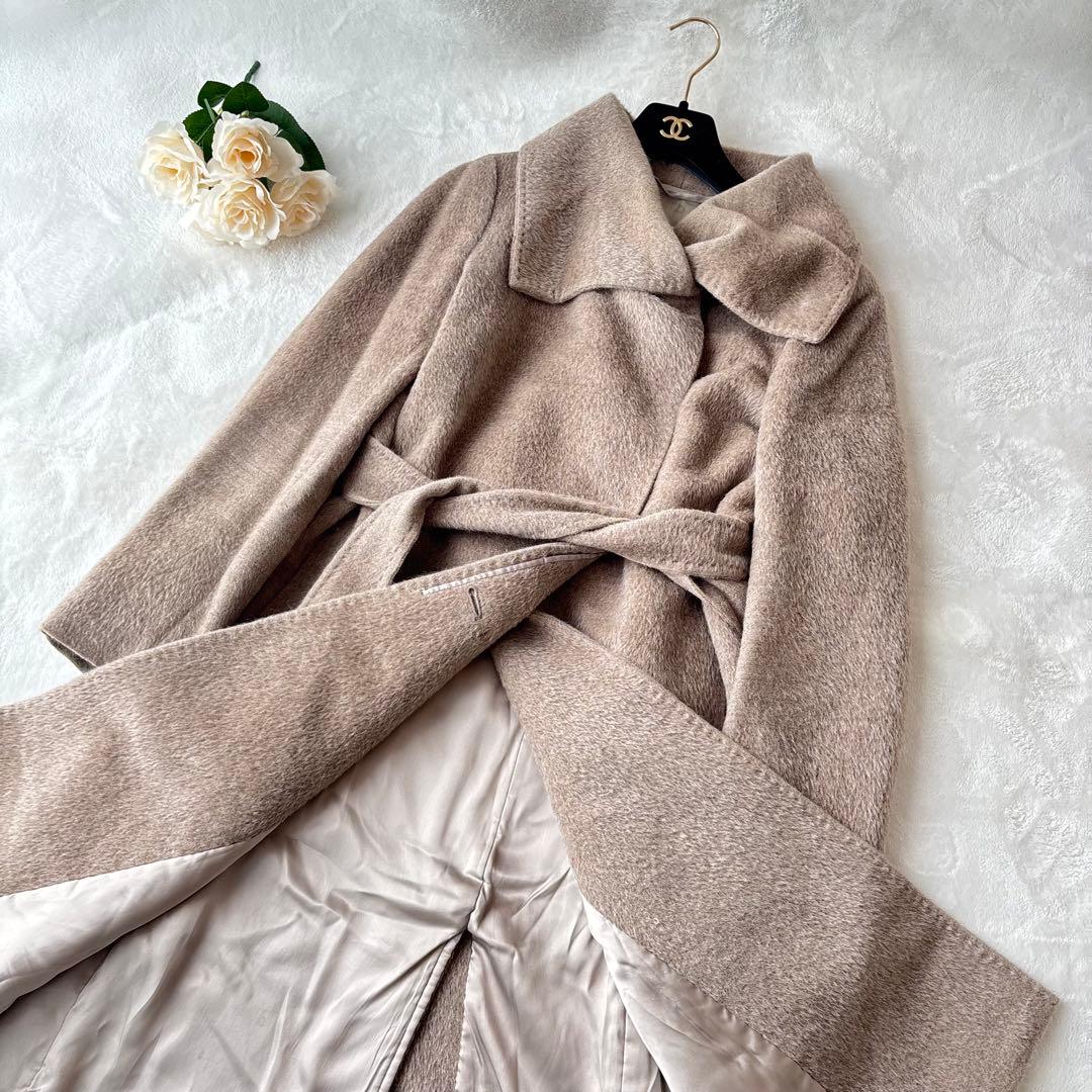 【マックスマーラ】ロングコート　2way　ステンカラー シャギー　アルパカ