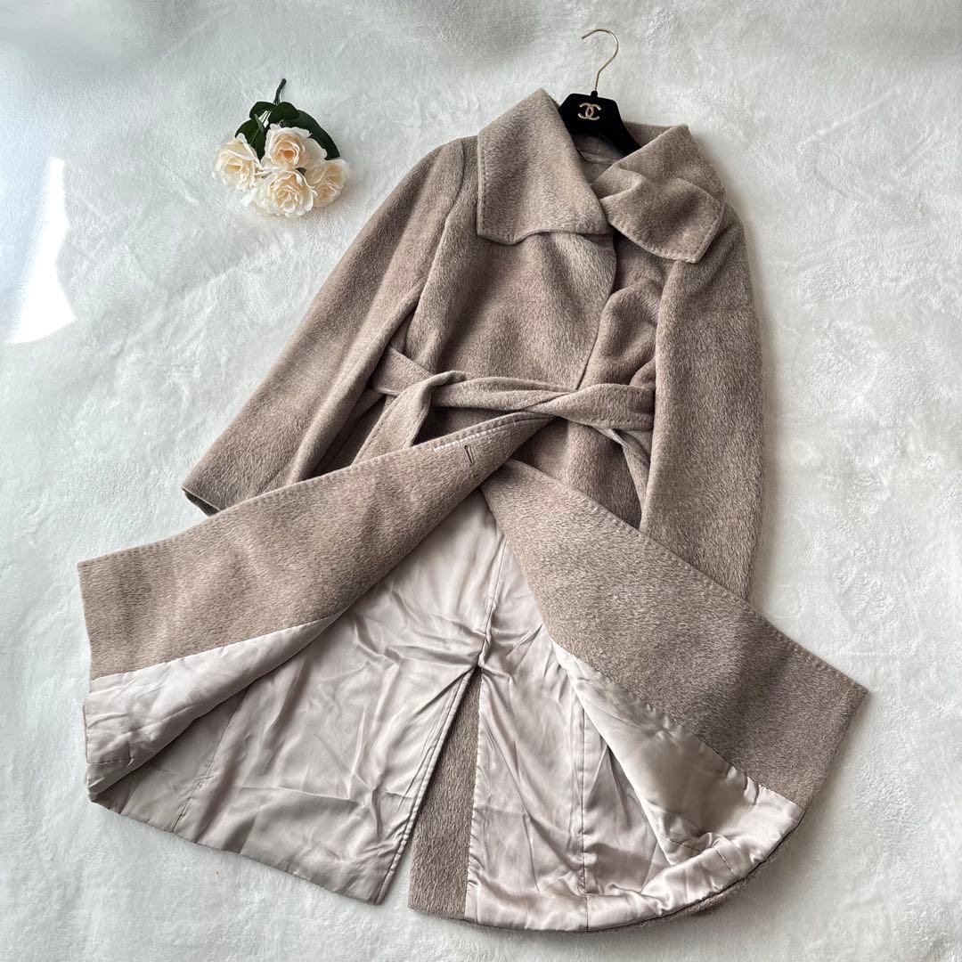 【マックスマーラ】ロングコート　2way　ステンカラー シャギー　アルパカ