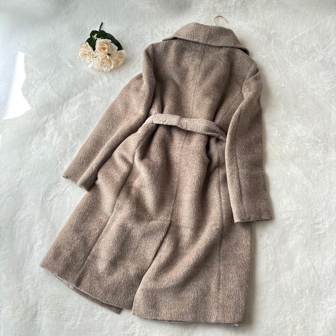 【マックスマーラ】ロングコート　2way　ステンカラー シャギー　アルパカ