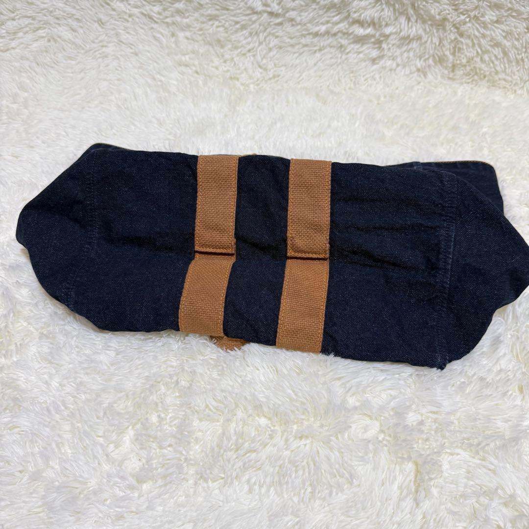 45R 再びダックのセイルトートバッグ インディゴ 大容量 A3可 デニムトート