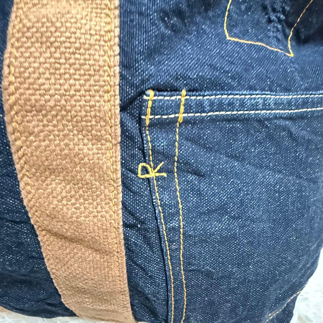 45R 再びダックのセイルトートバッグ インディゴ 大容量 A3可 デニムトート