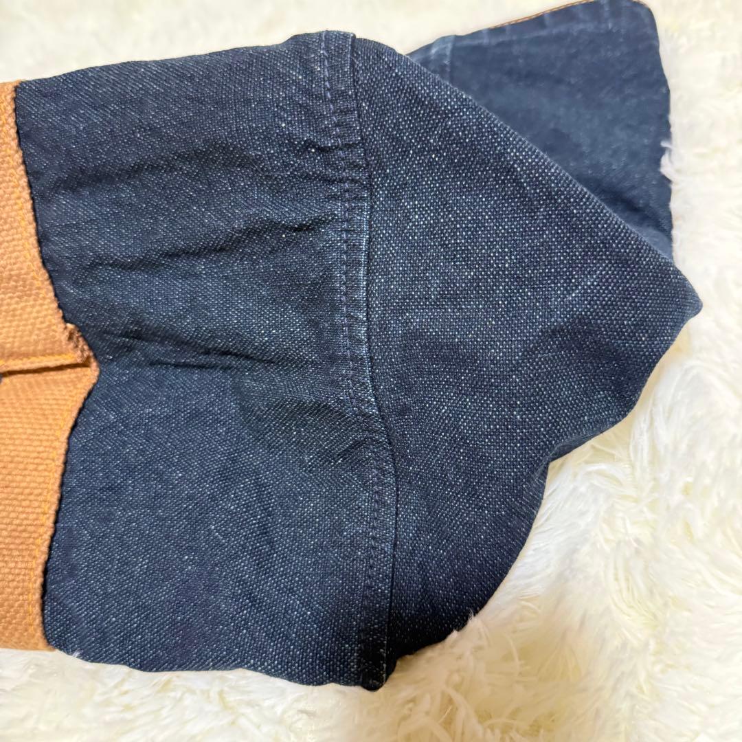 45R 再びダックのセイルトートバッグ インディゴ 大容量 A3可 デニムトート