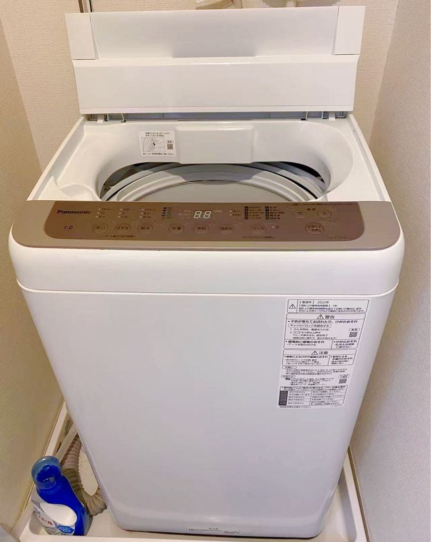 Yas様【95％新品】2023年購入Panasonic 全自動洗濯機 7kg