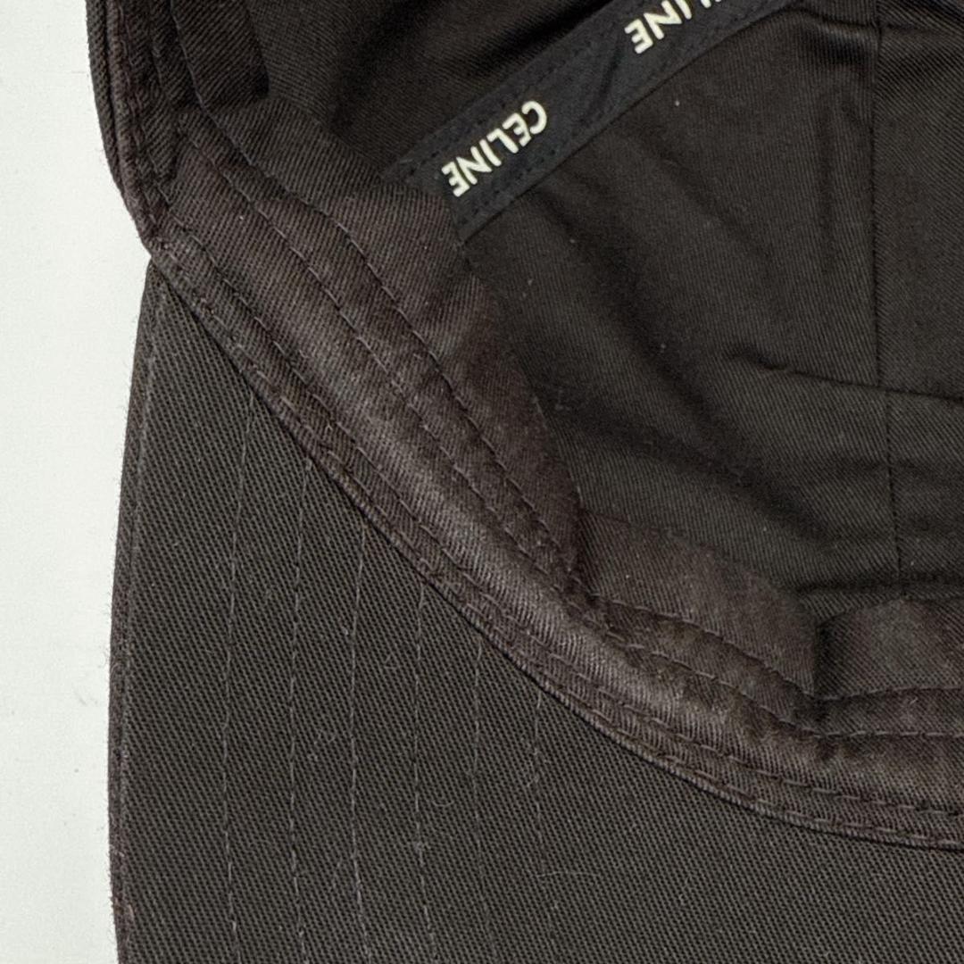 CELINE セリーヌ ベースボール キャップ ブラック ロゴ 刺繍 帽子 黒