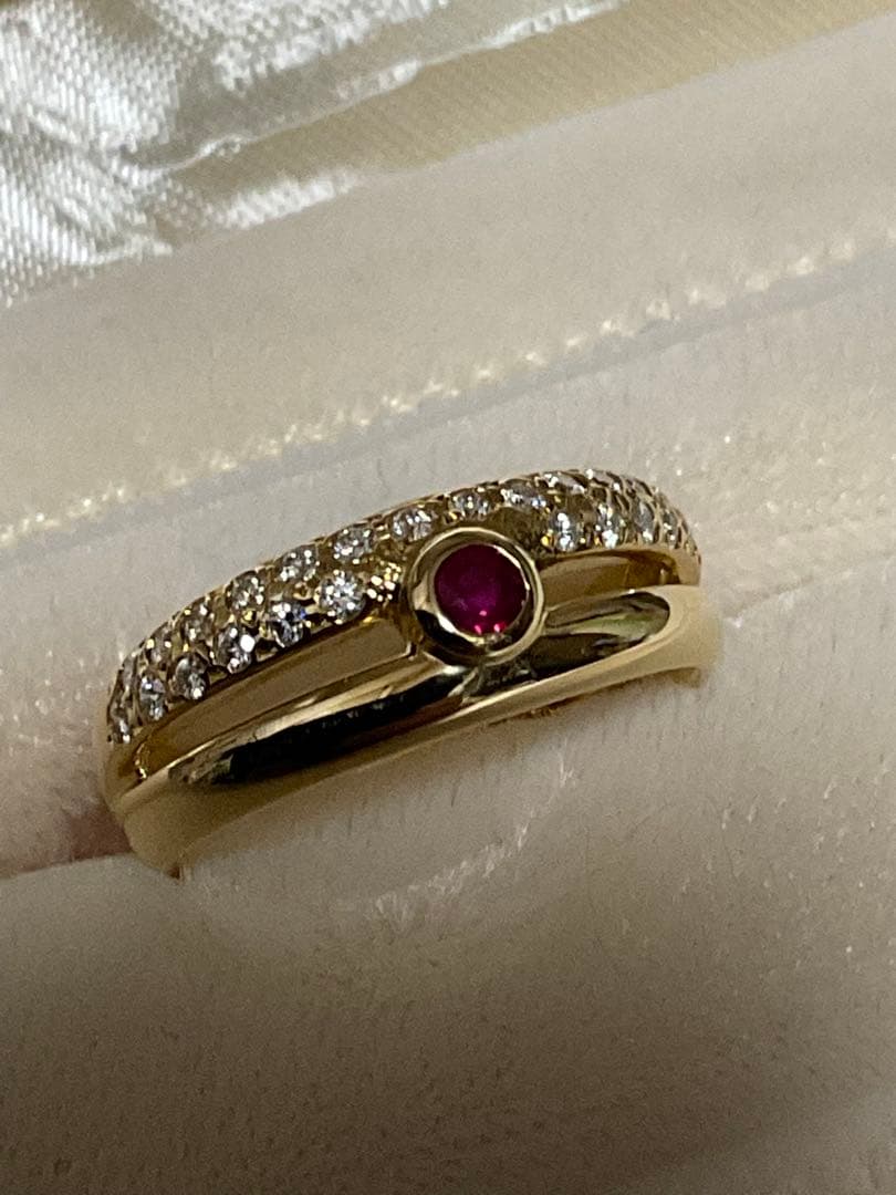 k18ミキモト・ルビーダイヤモンドリング