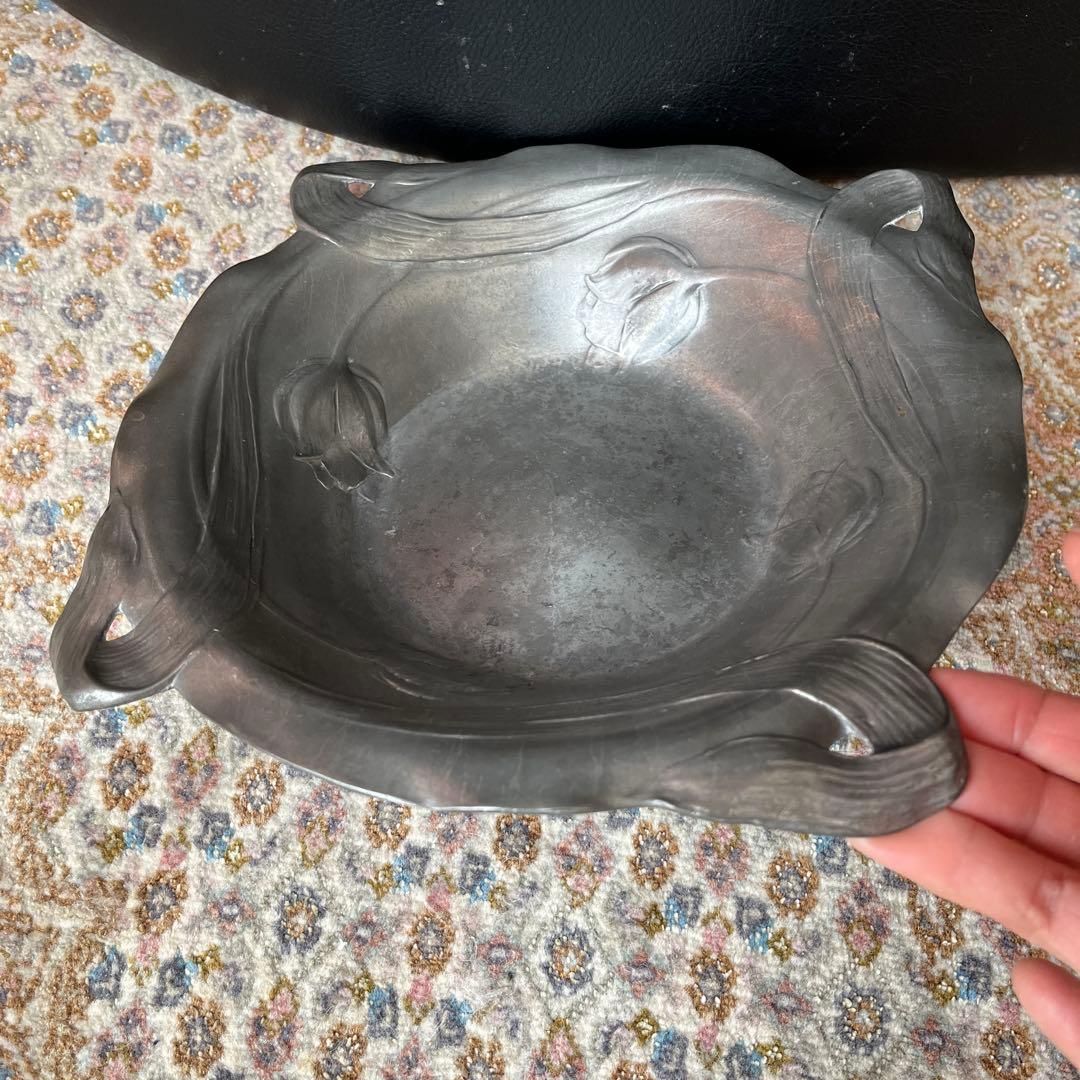 アンティーク　ピューター　アール・ヌーヴォー　ボウル　ドイツ