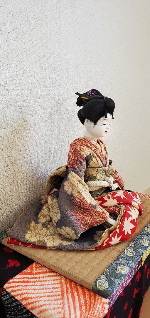 祖母の作った手作り『お福さん』和　福を呼ぶ日本人形　飾り置物　japan